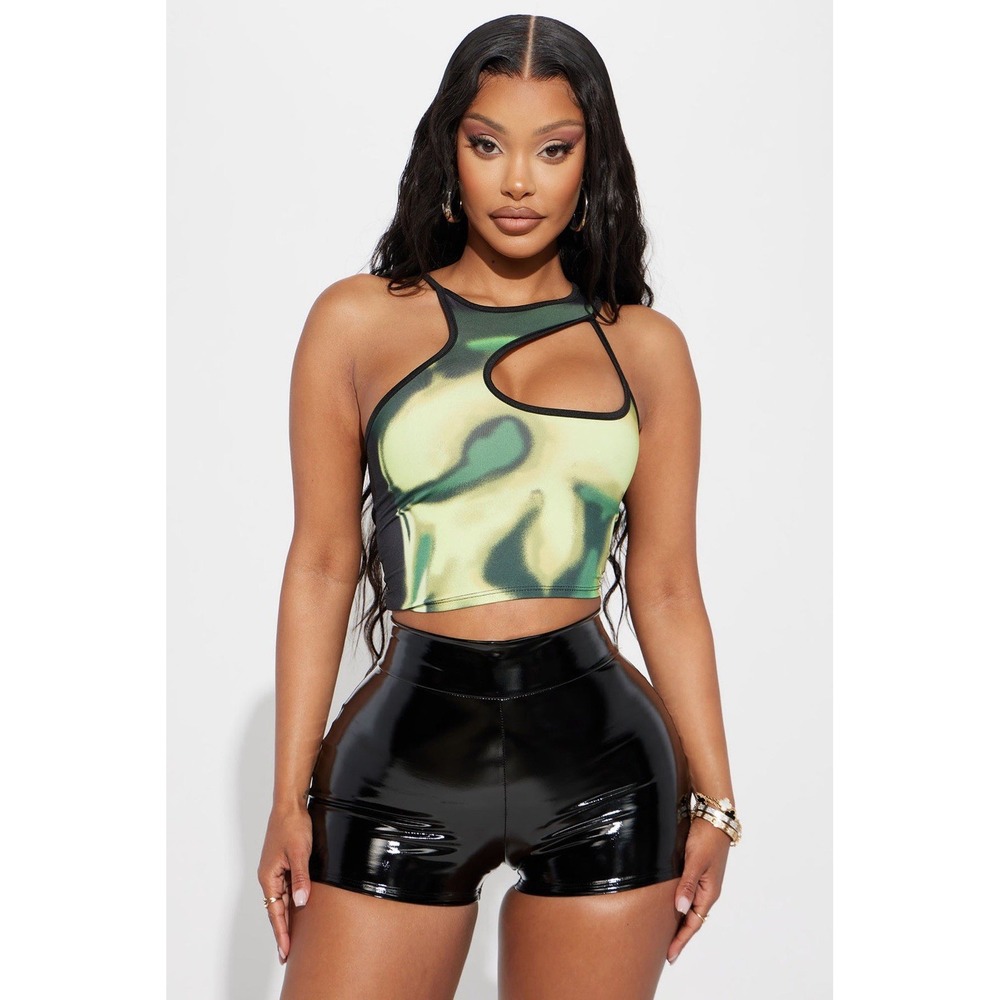 Fashion Nova Women's Can't Resist Body Heat Top - Black/combo Size‎ XS